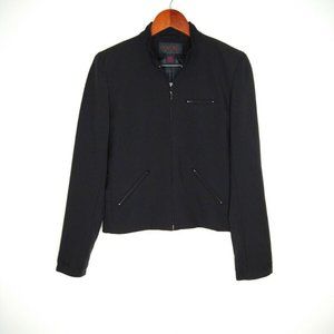 Vintage Ralph Lauren Women's Small Full Zip Black Jacket Tartan Plaid Tag